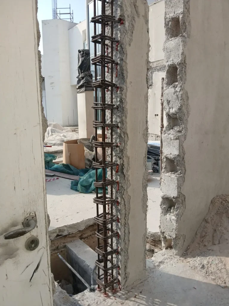 column strengthening work. amg technical works